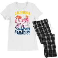 Retro ‘50s California Surfing Paradise Surfboarder Style Sum T Shirt Women's Pajamas Set | Artistshot