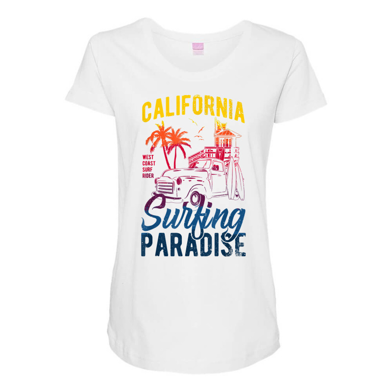 Retro ‘50s California Surfing Paradise Surfboarder Style Sum T Shirt Maternity Scoop Neck T-shirt by abrellkfhanog8 | Artistshot