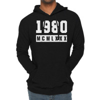 Vintage 1980 Roman Numeral 42 Year Old 42nd Birthday T Shirt Lightweight Hoodie | Artistshot