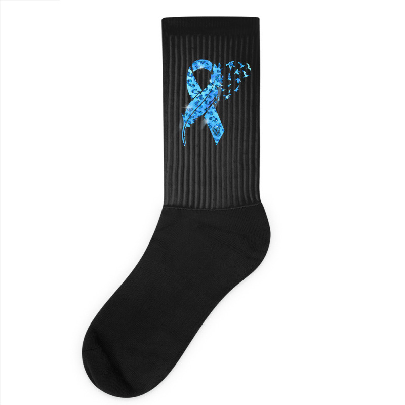 Diabetes Diabetic Leopard Blue Ribbon Stay Strong 131 Diabetes Awarene Socks by circularflap | Artistshot