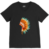 Native American Headdress V-neck Tee | Artistshot