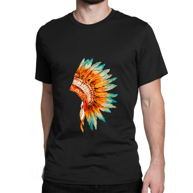 Native American Headdress Classic T-shirt by jabaludden | Artistshot