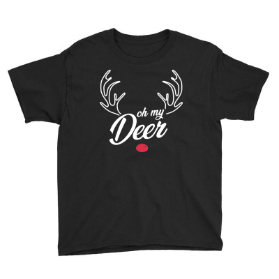 Trendy Oh My Deer Christmas Premium Youth Tee Designed By Creative Tees
