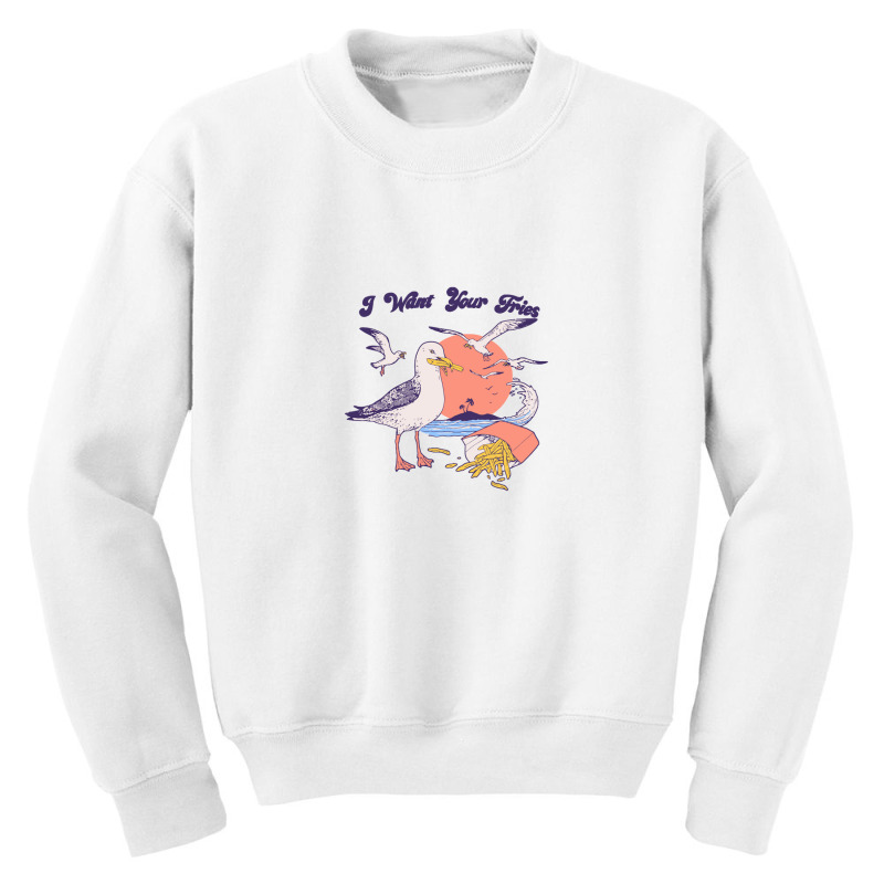 Birds Eat French Fries In The Sea Youth Sweatshirt by bayuniaga | Artistshot