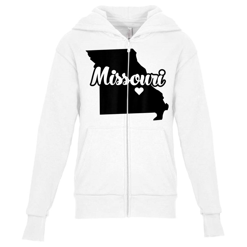 Missouri Home State Outline T Shirt Youth Zipper Hoodie by marshall0976 | Artistshot