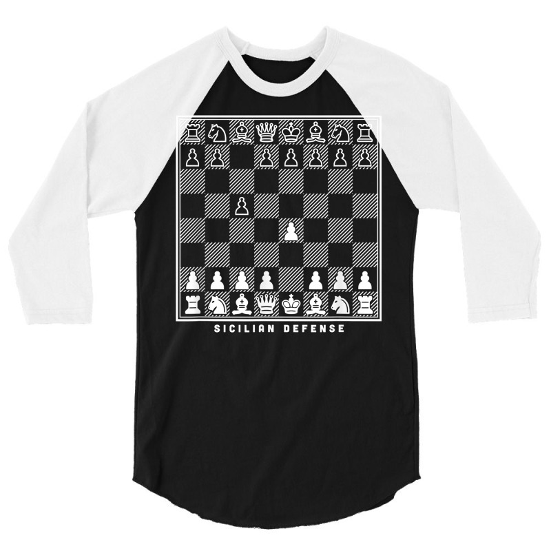 Sicilian Defense Opening Chessboard Chess Player Gift T Shirt 3/4 Sleeve Shirt by hollymu | Artistshot