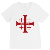 Crusader Christianity Deus Vult God Will T Shirt V-neck Tee | Artistshot