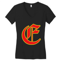 Letter E  Old English Women's V-neck T-shirt | Artistshot