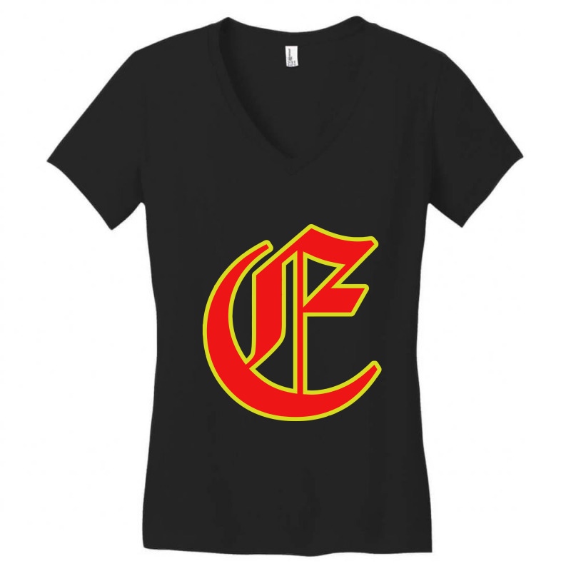 Letter E  Old English Women's V-Neck T-Shirt by Factory fashion | Artistshot