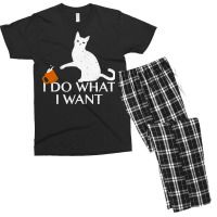 I Do What I Want Funny Cat Men's T-shirt Pajama Set | Artistshot