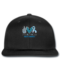 Diabetes Diabetic Peace Love Cure Blue Ribbon 5 Diabetes Awareness Printed Hat | Artistshot