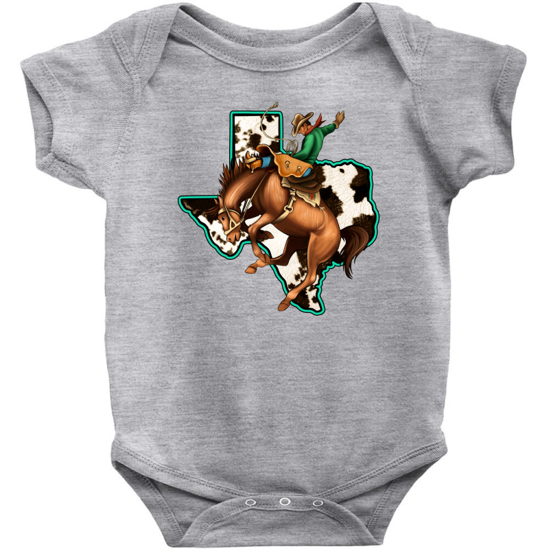 Cowhide Texas Map Rodeo Cowboy Baby Bodysuit | Artistshot