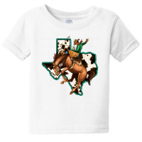 Cowhide Texas Map Rodeo Cowboy Baby Tee | Artistshot