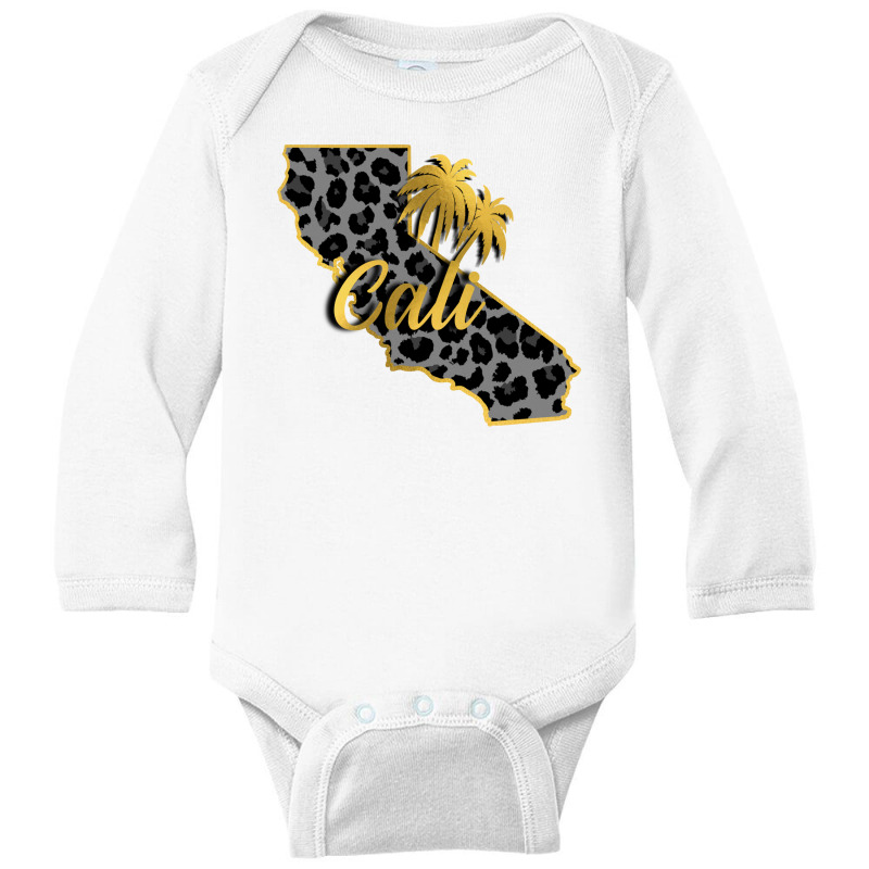 California Map Gold Long Sleeve Baby Bodysuit | Artistshot