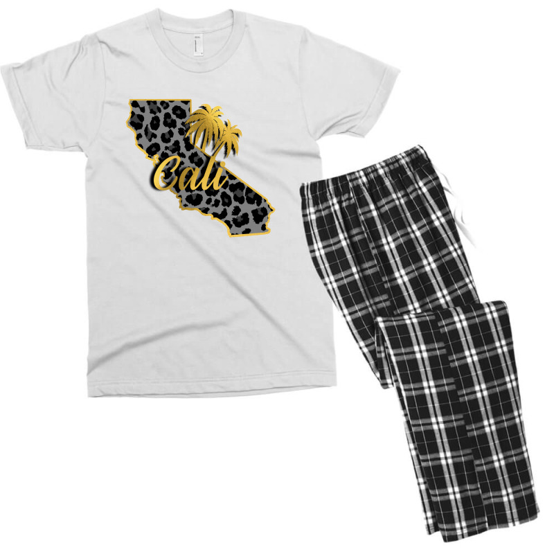 California Map Gold Men's T-shirt Pajama Set | Artistshot