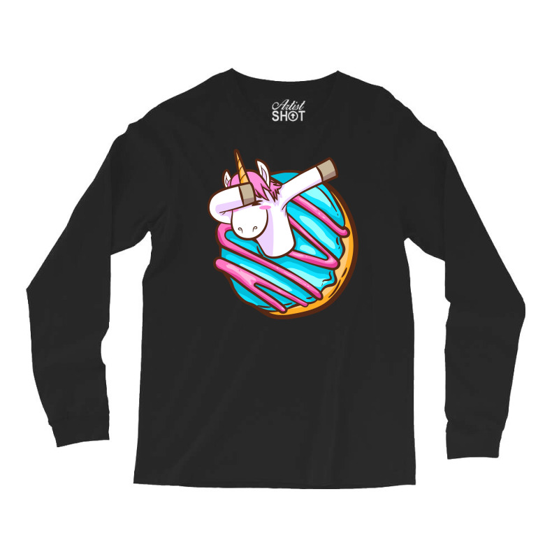 Dabbing Donut  Unicorn Long Sleeve Shirts by marceliana | Artistshot