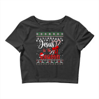 Jesus Christ Christian Jesus Christian Jesus Is The Reason Candy Cane Crop Top | Artistshot