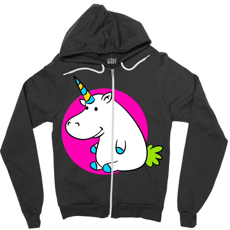 Hippo Unicorn Zipper Hoodie by marceliana | Artistshot