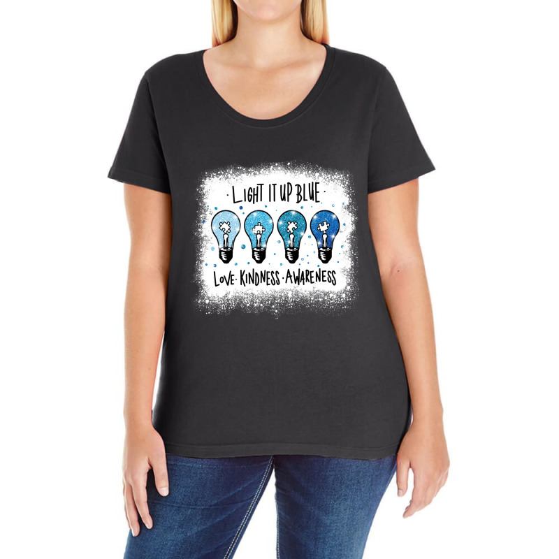 Autism Autistic I Light It Up Blue Autism Awareness Ladies Curvy T-Shirt by circularflap | Artistshot