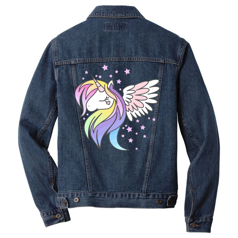 Unicorn Angel Men Denim Jacket by marceliana | Artistshot