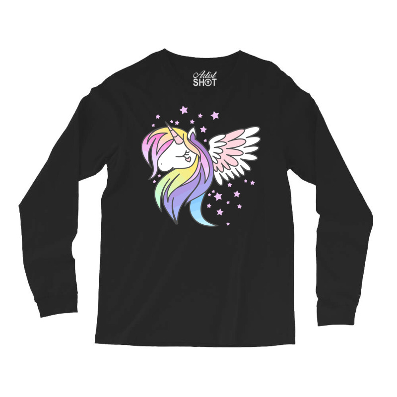 Unicorn Angel Long Sleeve Shirts by marceliana | Artistshot