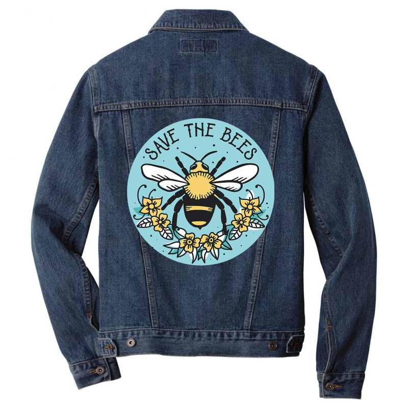 Bee Beekeeper Save The Bee Protect The Environment Pollinators Bees 34 Men Denim Jacket | Artistshot