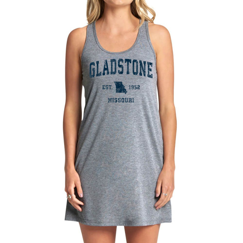 Gladstone Missouri Mo Vintage Sports Design Navy Print T Shirt Tank Dress by TappanSajan | Artistshot