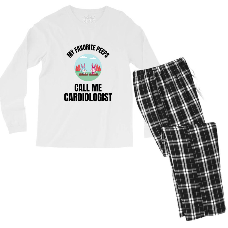 My Favorite Peeps Call Me A Cardiologist Men's Long Sleeve Pajama Set by Favorite | Artistshot