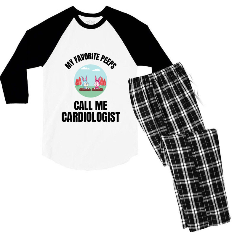 My Favorite Peeps Call Me A Cardiologist Men's 3/4 Sleeve Pajama Set by Favorite | Artistshot