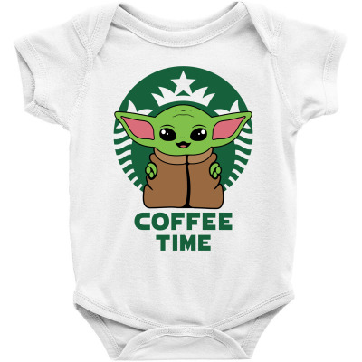 Baby Yoda Coffee Time Baby Bodysuit Designed By Cosby