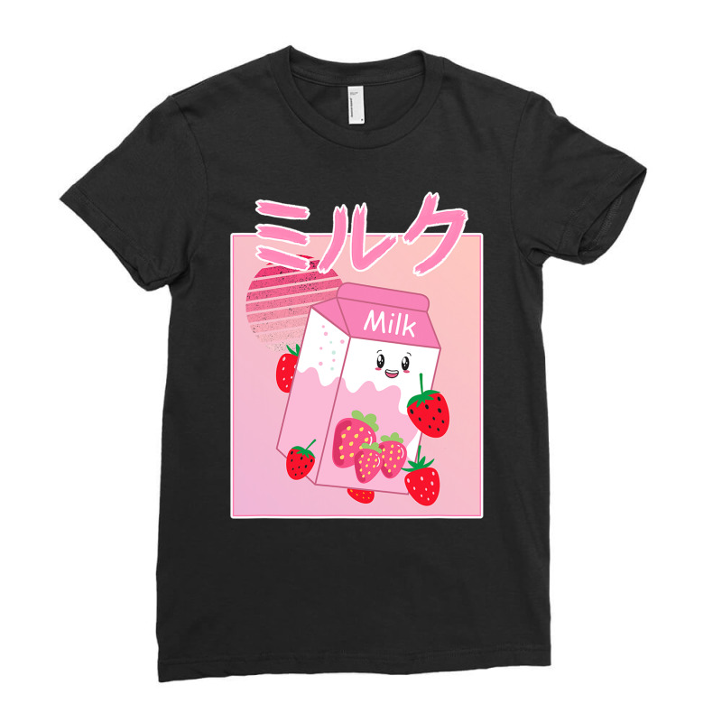 Georgenotfound Merch Strawberry Milk Shake Kawaii T Shirt Ladies Fitted T-Shirt by CUSER3143 | Artistshot