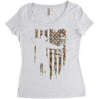 Vintage American Bionic Camouflage Flag Archery Bow Hunting Tank Top Women's Triblend Scoop T-shirt | Artistshot