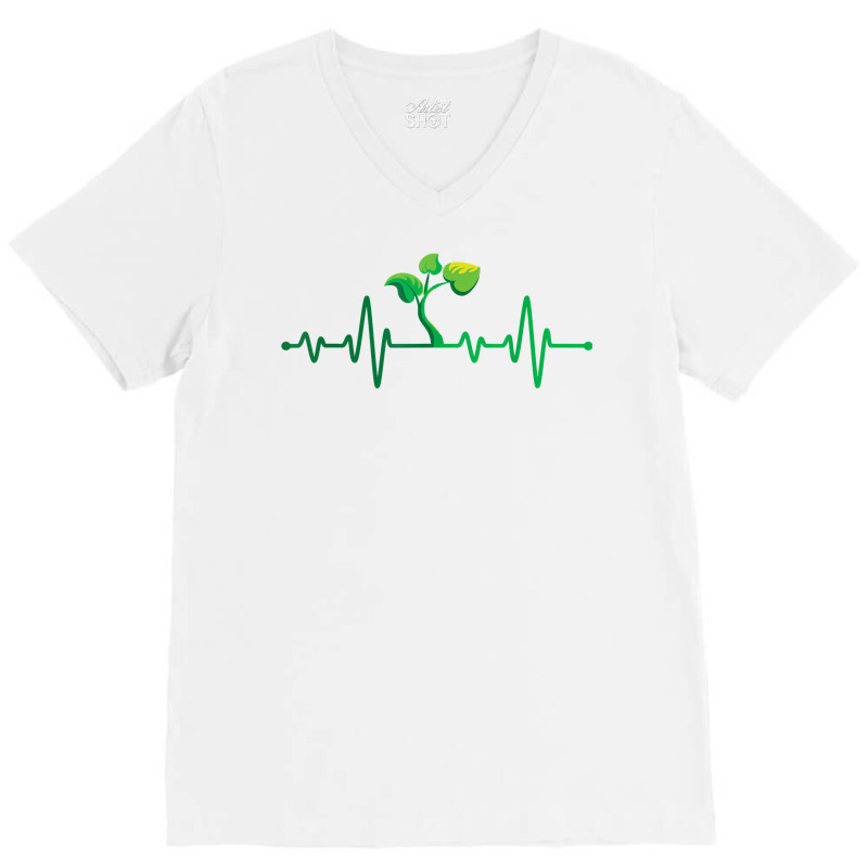 Plant Heartbeat   Botany Botanist Gardening Plant Lover T Shirt V-Neck Tee by LiadCotten | Artistshot