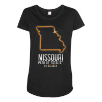 Map Of Missouri Path Of Totality 4.8.24 Total Solar Eclipse T Shirt Maternity Scoop Neck T-shirt | Artistshot