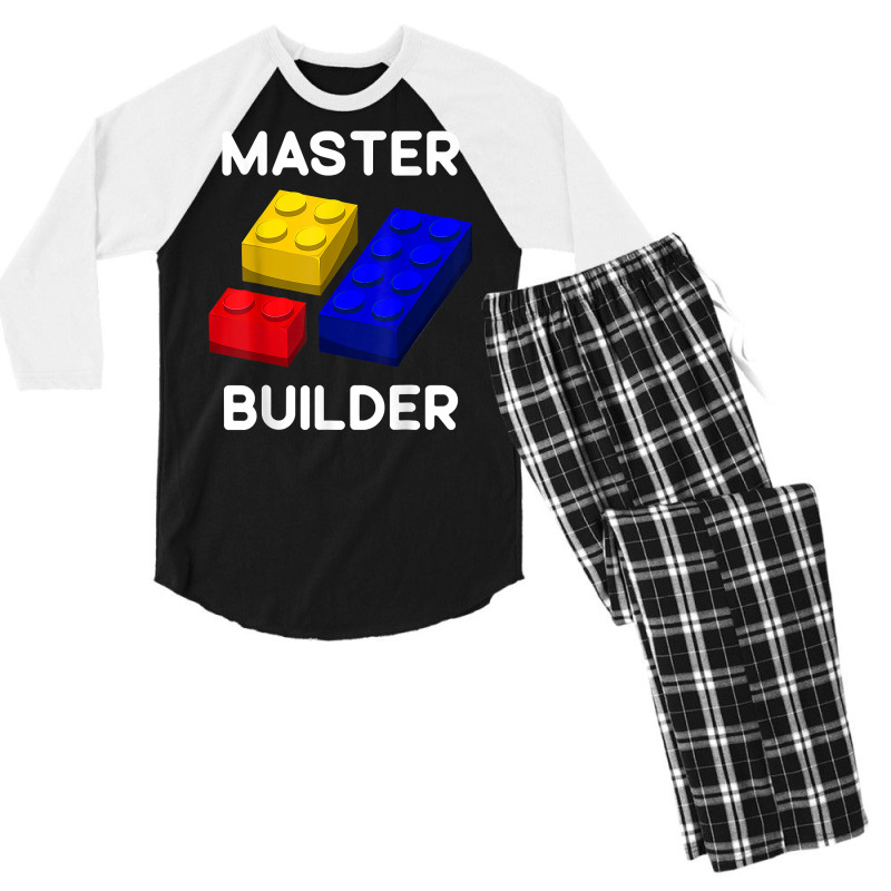 Master Builder Cute Block Building Toys Brick Builders T Shirt Men's 3/4 Sleeve Pajama Set | Artistshot