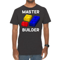 Master Builder Cute Block Building Toys Brick Builders T Shirt Vintage T-shirt | Artistshot