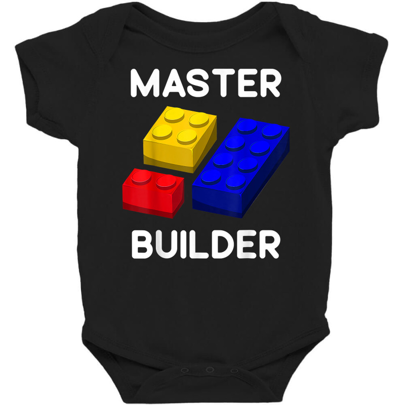 Master Builder Cute Block Building Toys Brick Builders T Shirt Baby Bodysuit | Artistshot