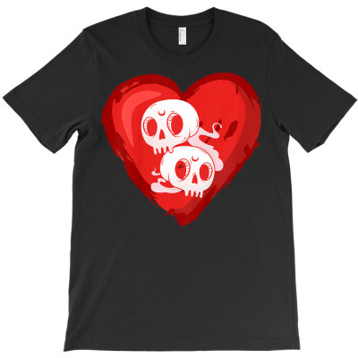 Kids Goth Kid Heart & Skulls Alternative Emo Boys Girls Valentine T Sh T-shirt Designed By Emlynnecon