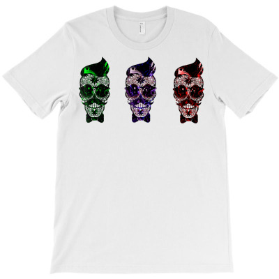 3 Colorful Dapper Skulls In Shades T Shirt T-shirt Designed By Emlynnecon