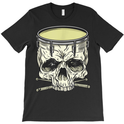 Drum Head Skull And Cross Sticks Shirt Drummer Musician Gift T Shirt T-shirt Designed By Emlynnecon