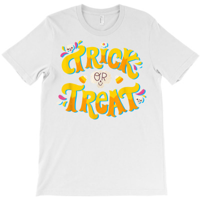Retro Vintage Trick Or Treating Type Cute Skulls Halloween T Shirt T-shirt Designed By Emlynnecon