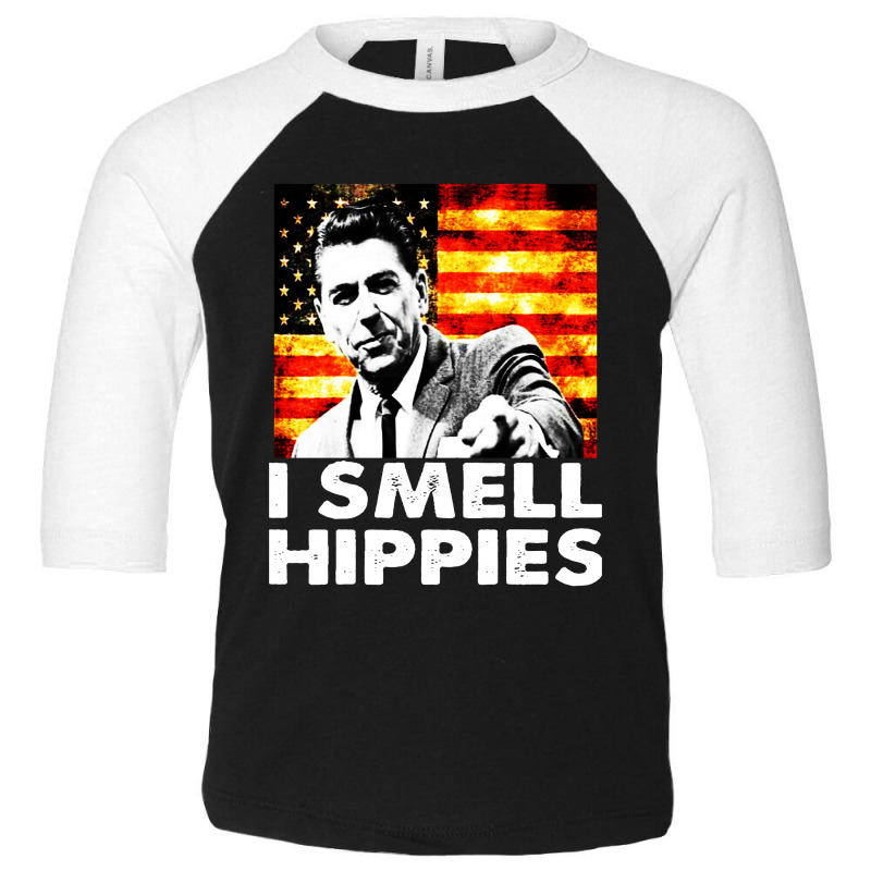 I Smell Hippies   Funny Ronald Reagan Conservative Toddler 3/4 Sleeve Tee by mirazjason | Artistshot