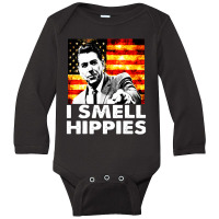 I Smell Hippies   Funny Ronald Reagan Conservative Long Sleeve Baby Bodysuit | Artistshot