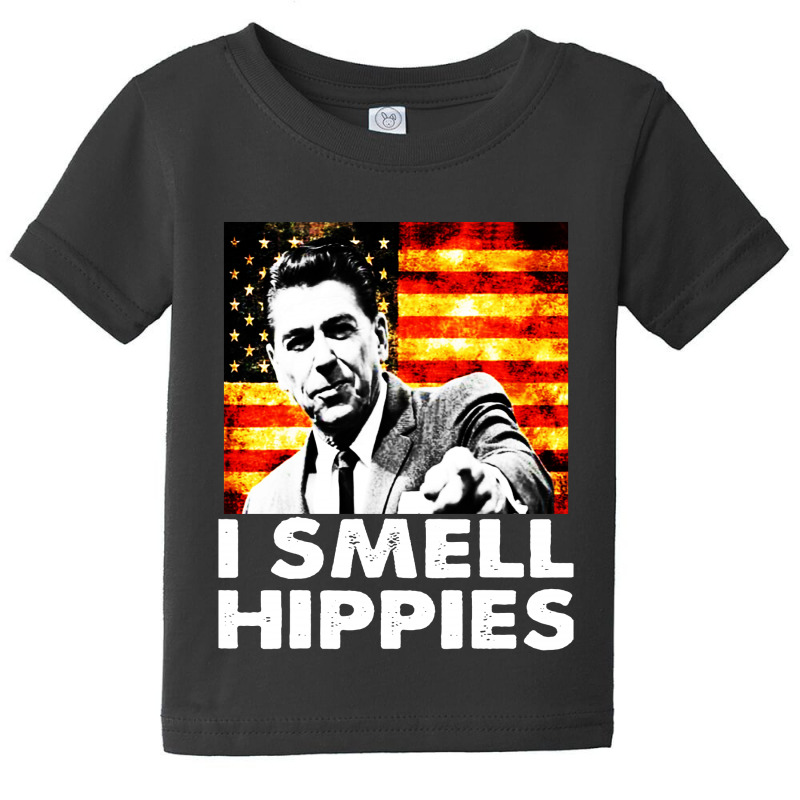 I Smell Hippies   Funny Ronald Reagan Conservative Baby Tee by mirazjason | Artistshot