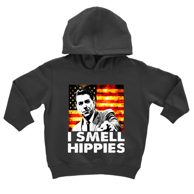 I Smell Hippies   Funny Ronald Reagan Conservative Toddler Hoodie by mirazjason | Artistshot