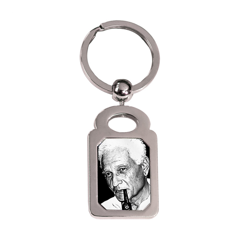 Jacques Derrida Philosopher Fan Art Design Silver Rectangle Keychain | Artistshot