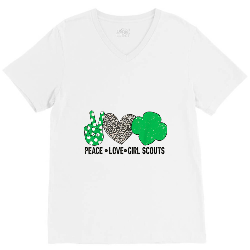 Peace Love Cookie Scout For Girls Bakery Cookie Season V-Neck Tee by jabaludden | Artistshot