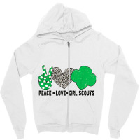 Peace Love Cookie Scout For Girls Bakery Cookie Season Zipper Hoodie | Artistshot