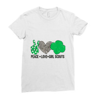 Peace Love Cookie Scout For Girls Bakery Cookie Season Ladies Fitted T-shirt | Artistshot