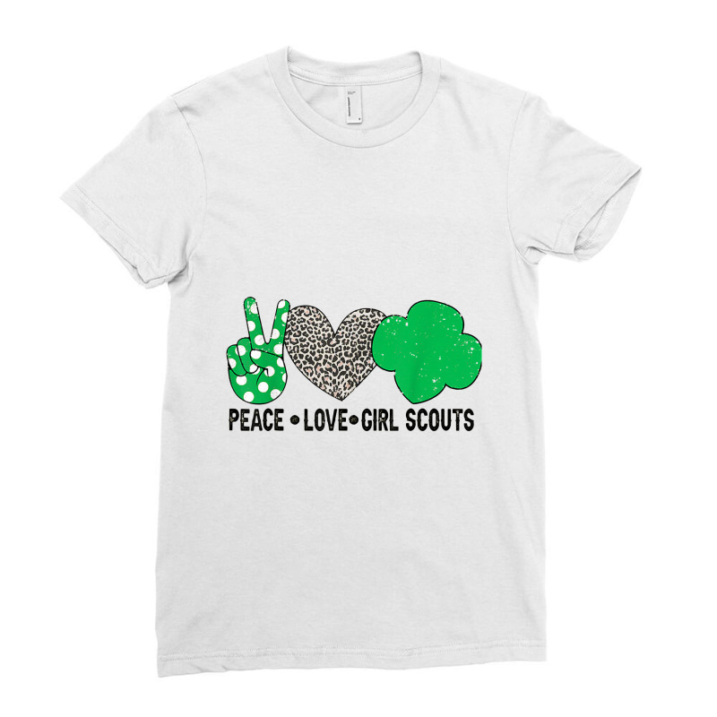 Peace Love Cookie Scout For Girls Bakery Cookie Season Ladies Fitted T-Shirt by jabaludden | Artistshot